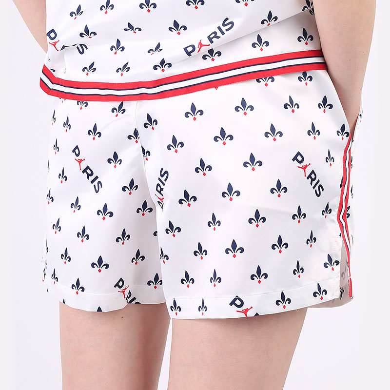 женские белые шорты  Jordan Paris Saint-Germain Women's Printed Shorts DC3821-100 - цена, описание, фото 5